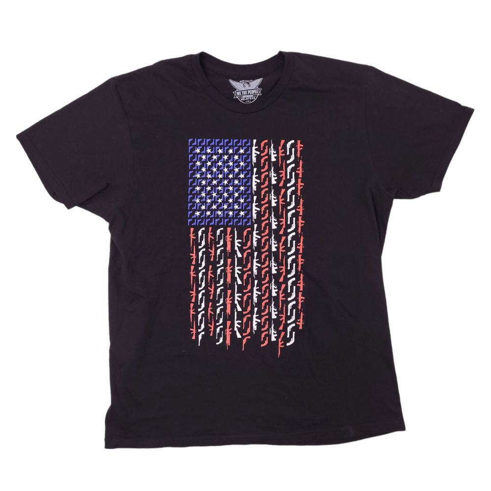 We The People Holsters T-Shirt American Flag In Guns Black Patriotic Size L